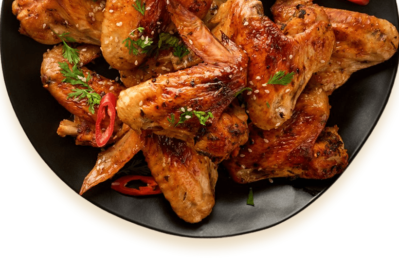 Grilled chicken wings with herbs
