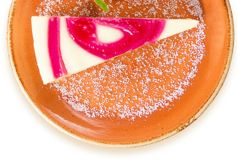 Dessert on a rustic plate