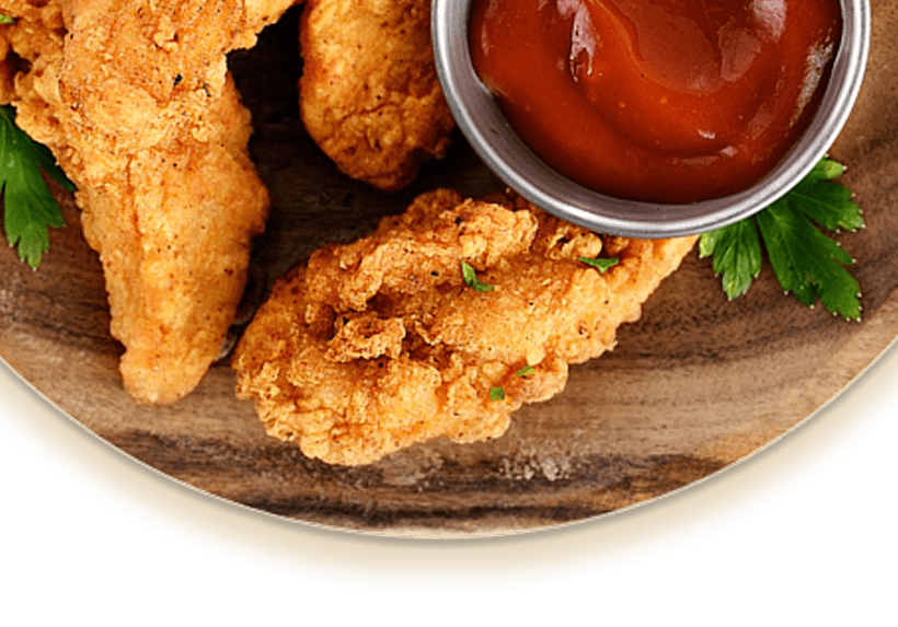 Fried chicken tenders with dipping sauce